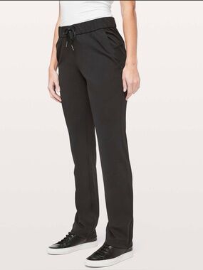 Lululemon On The Fly Pant Black Luxtreme Drawstring Travel Pants Size 6